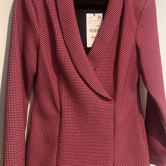 Zara Pink Houndstooth Blazer Dress - Picture 4 of 4